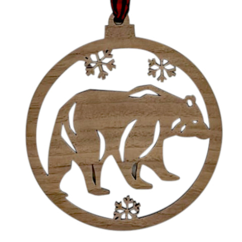 Wooden Polar Bear Ornament