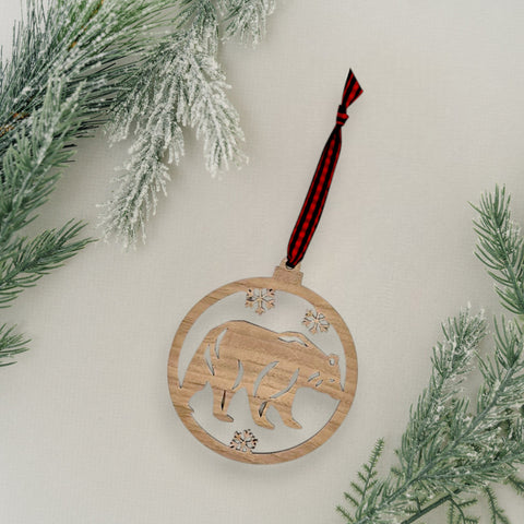 Wooden Polar Bear Ornament