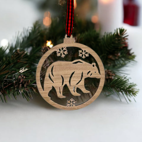 Wooden Polar Bear Ornament