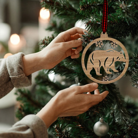 Wooden Polar Bear Ornament