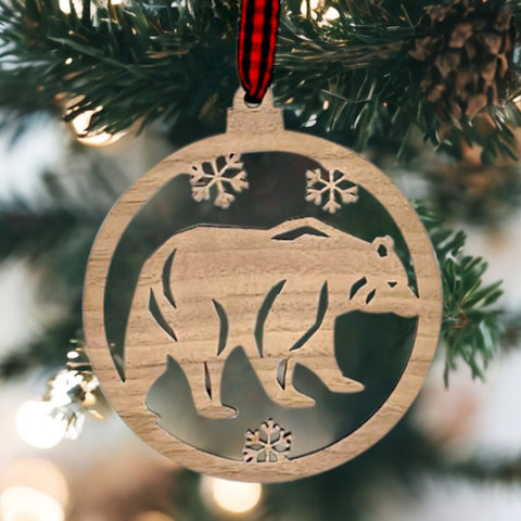 Wooden Polar Bear Ornament