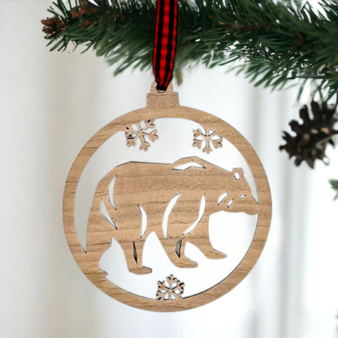 Wooden Polar Bear Ornament