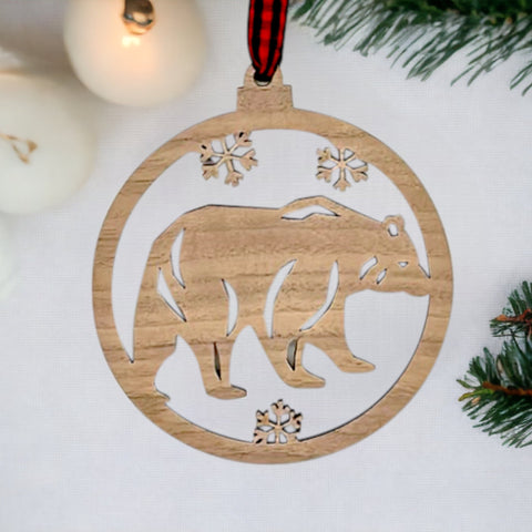 Wooden Polar Bear Ornament