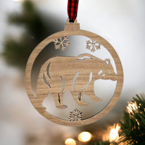 Wooden Polar Bear Ornament