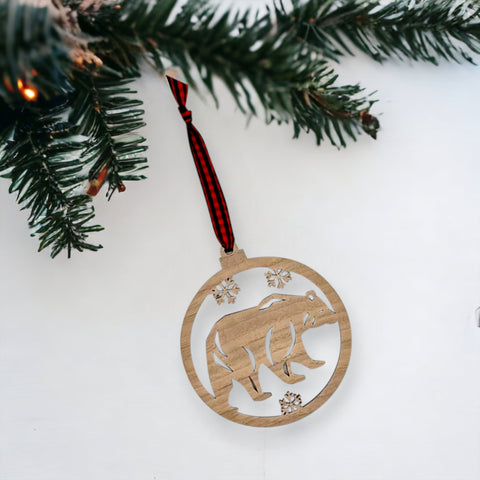 Wooden Polar Bear Ornament