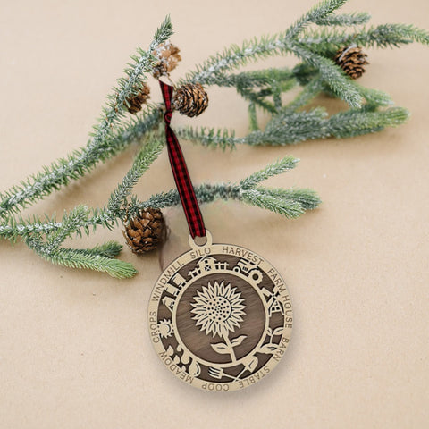 Wooden Sunflower Ornament