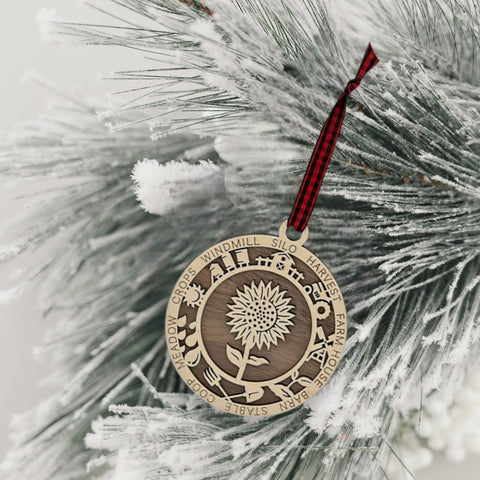 Wooden Sunflower Ornament