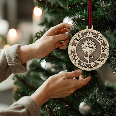 Wooden Sunflower Ornament