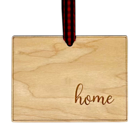 Wyoming Home Script Ornament