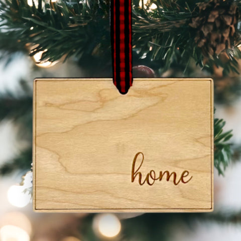 Wyoming Home Script Ornament