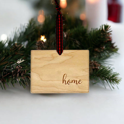 Wyoming Home Script Ornament