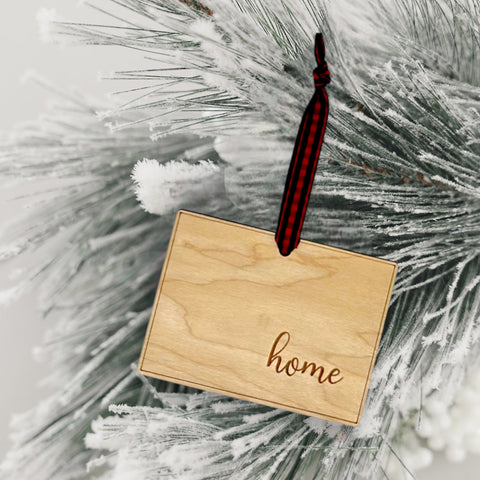 Wyoming Home Script Ornament