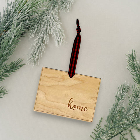 Wyoming Home Script Ornament