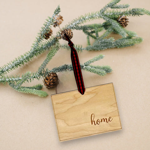 Wyoming Home Script Ornament