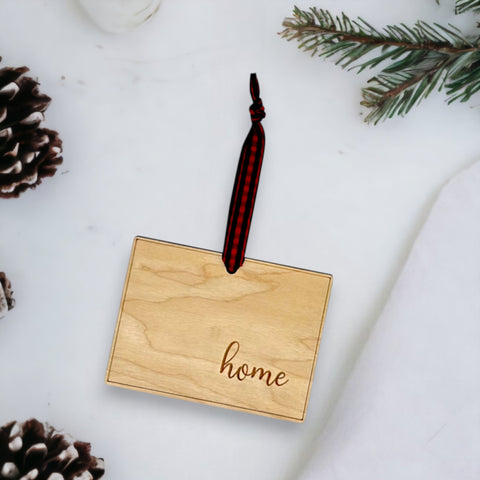 Wyoming Home Script Ornament