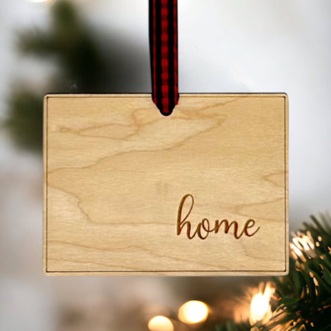 Wyoming Home Script Ornament