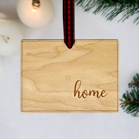 Wyoming Home Script Ornament