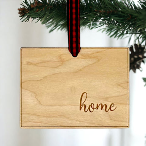 Wyoming Home Script Ornament