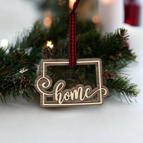 Wyoming Home Double Layer Ornament