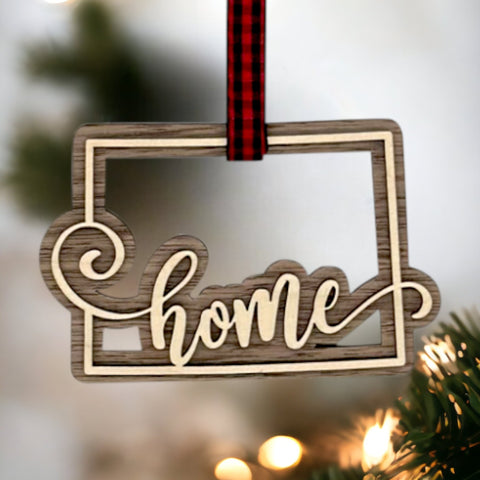 Wyoming Home Double Layer Ornament