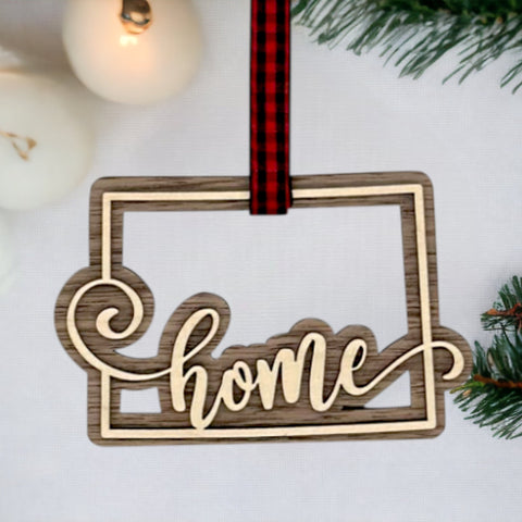 Wyoming Home Double Layer Ornament