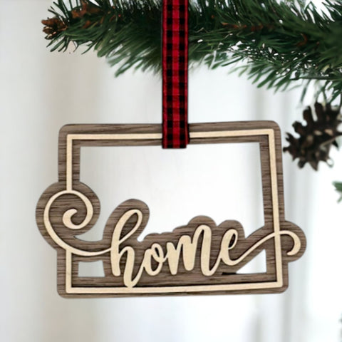 Wyoming Home Double Layer Ornament